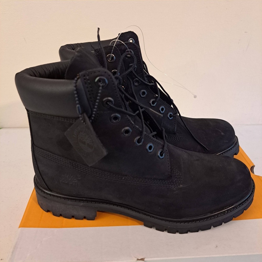 Timberland Mens Boots 9 Black NWT Premium 6 In Waterproof Black Nubuck 2019-2475